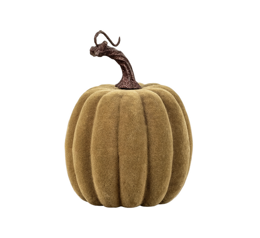 Green Flocked Pumpkin - 6.5"