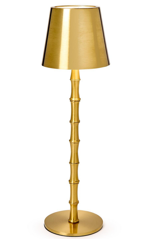 Portable Gold Bamboo Table Lamp