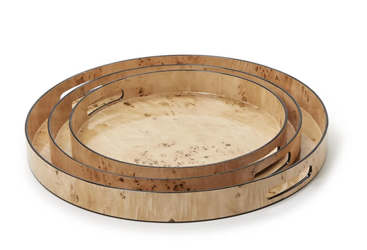 Burl Wood Round Tray
