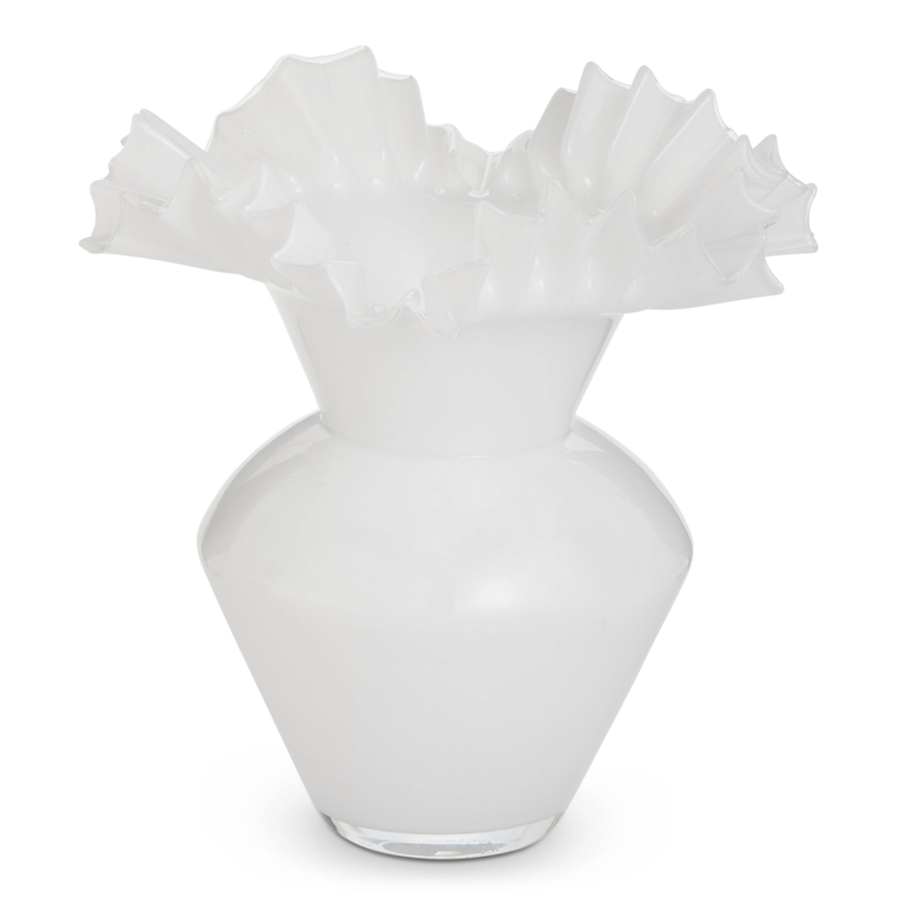 White Ruffle Vase - 14.5"