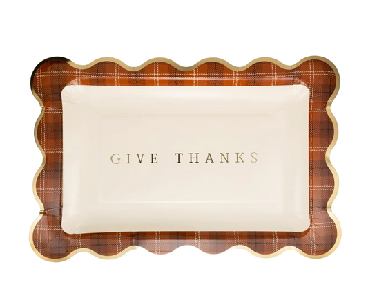 Paper Plate (Large) - Give Thanks Plaid