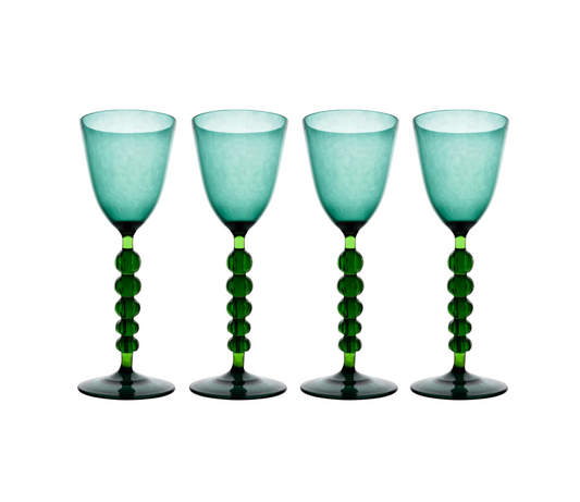 Emerald Bauble Wine Glass III S/4