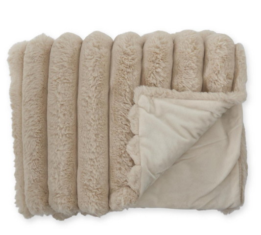 Faux Fur Throw - Tan
