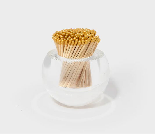 Acrylic Match Striker - Round/Gold Matches
