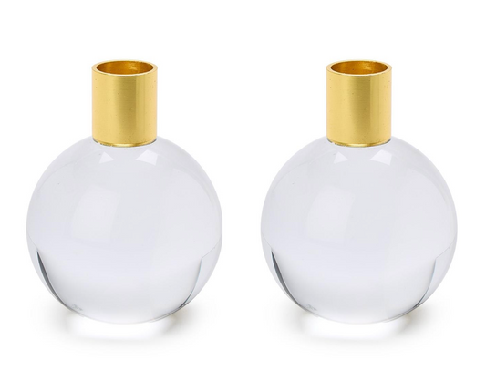 Crystal Taper Candleholder - S/2