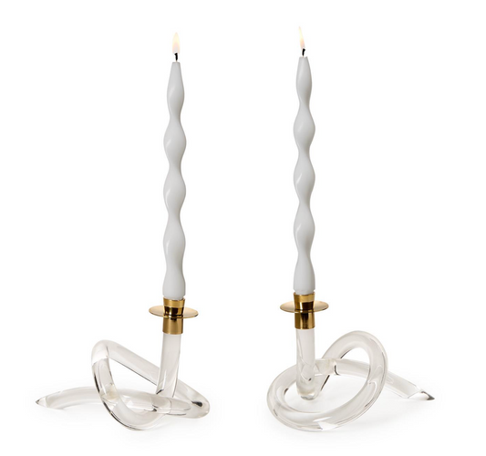 Acrylic Knot Candleholder S/2