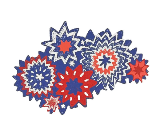 Paper Placemat - Patriotic Starbursts