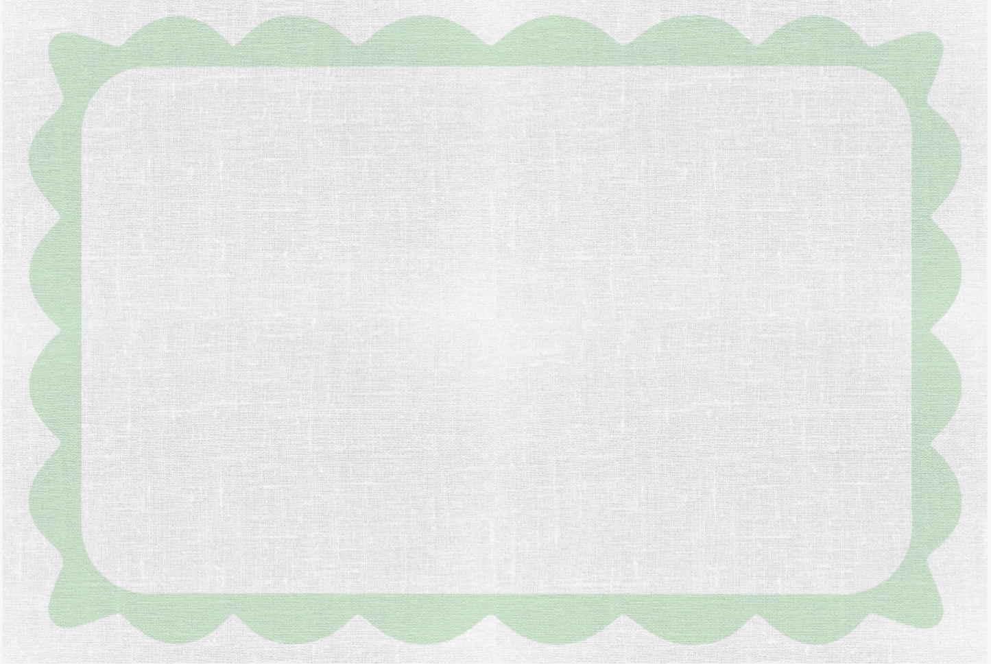 Paper Placemat - Green Scalloped/Rectangle
