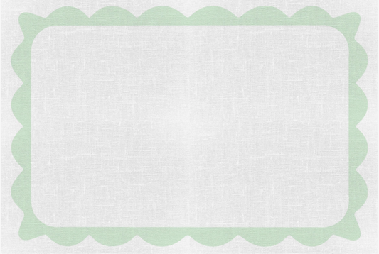 Paper Placemat - Green Scalloped/Rectangle