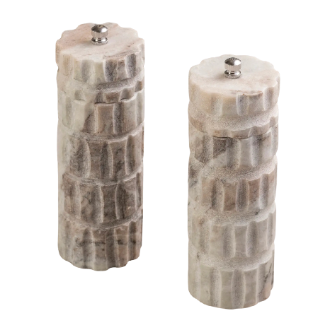 Taupe Marble Salt & Pepper Mill S/2