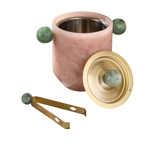 Pink Pop Ice Bucket & Tongs Set
