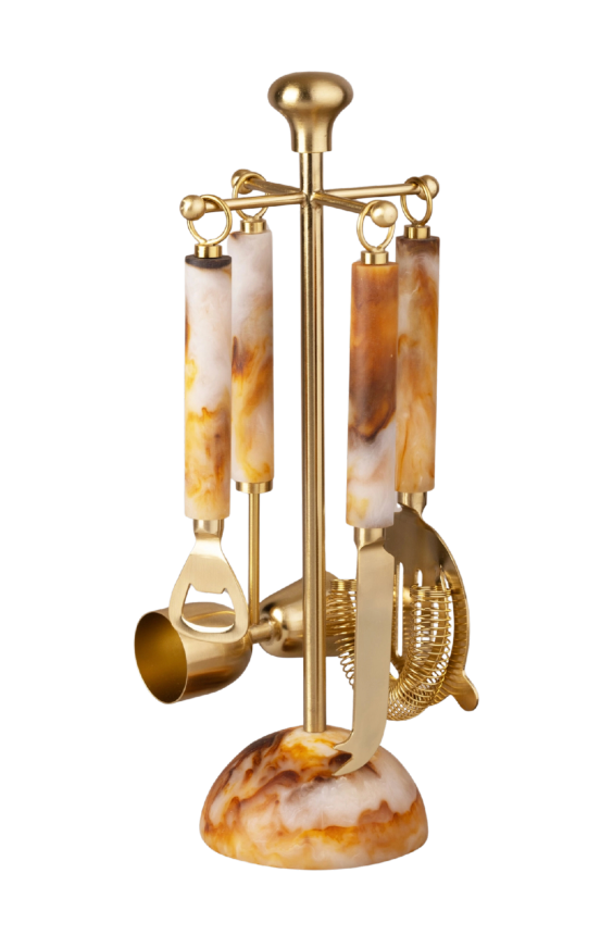 Smoked Marble Bar Set S/5