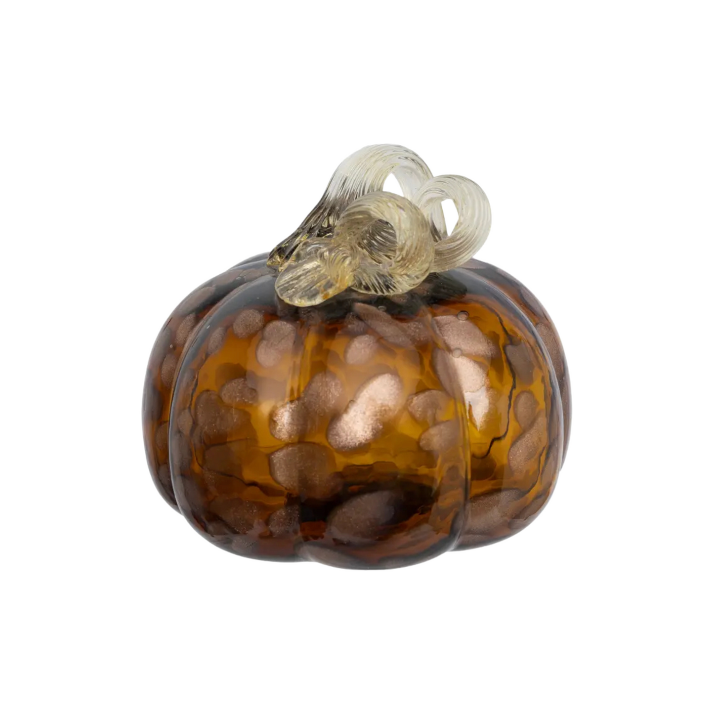 Brown Dotted Glass Pumpkin