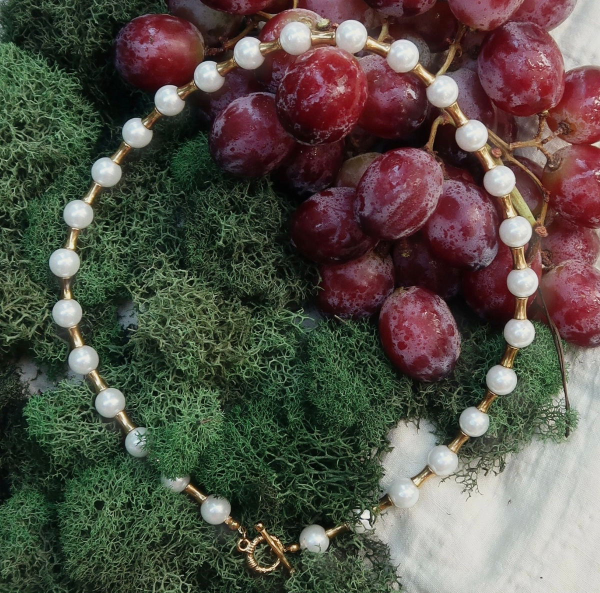 Livi Beaded Necklace - Pearl
