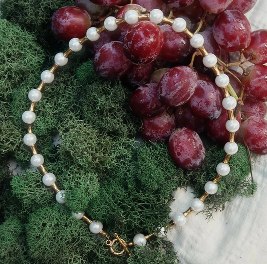 Livi Beaded Necklace - Pearl