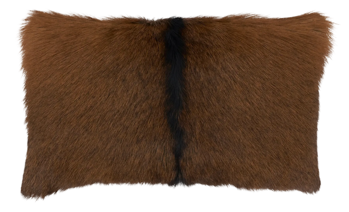 Dark Goat Fur Pillow - 12x20