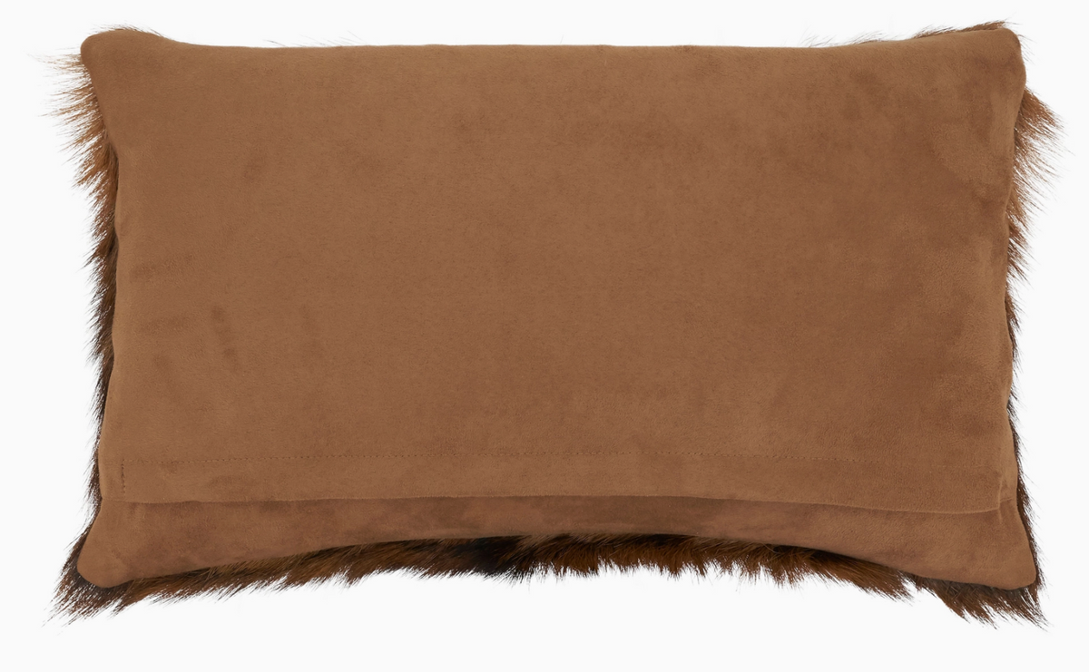 Dark Goat Fur Pillow - 12x20