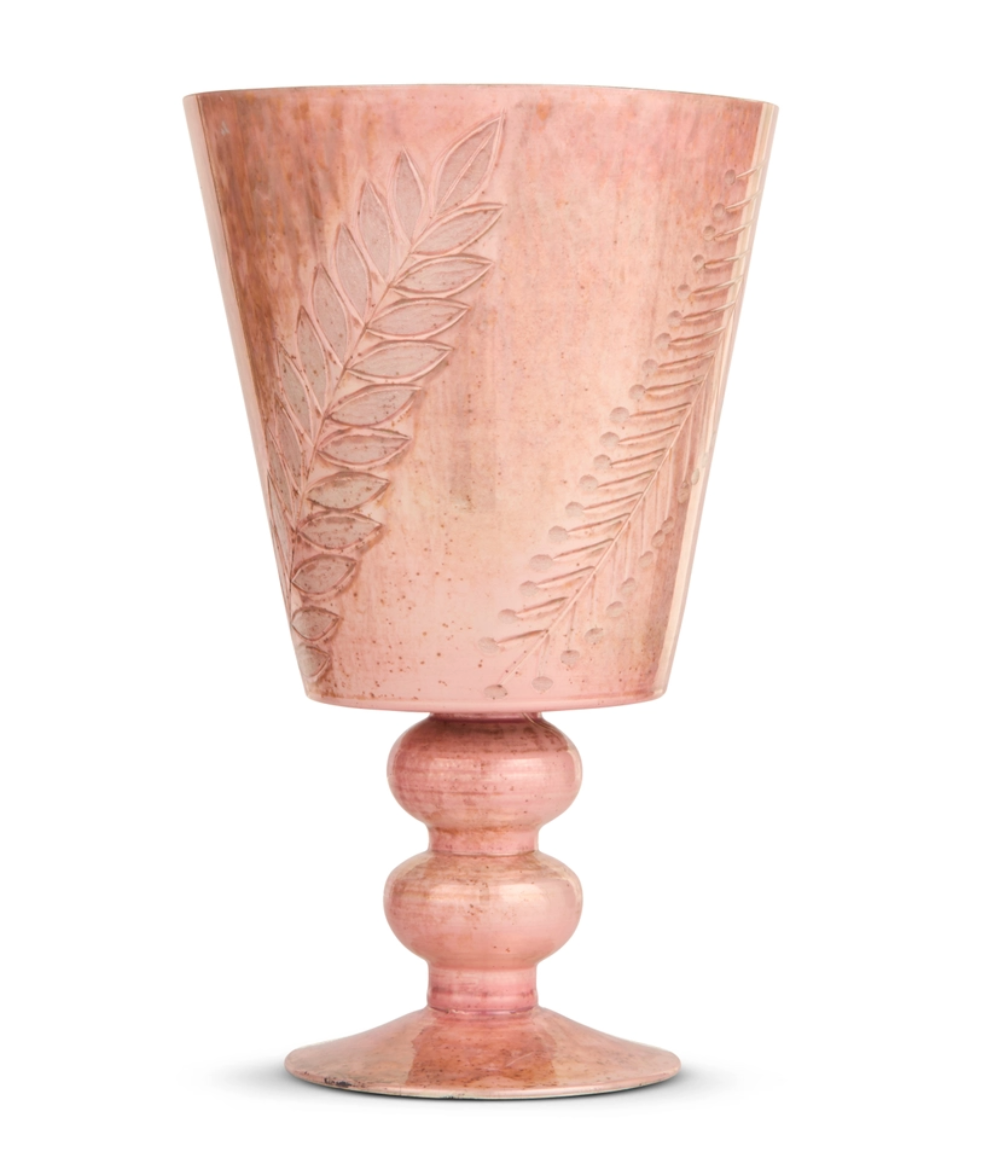 Vintage Rose Pedestal Vase - Large