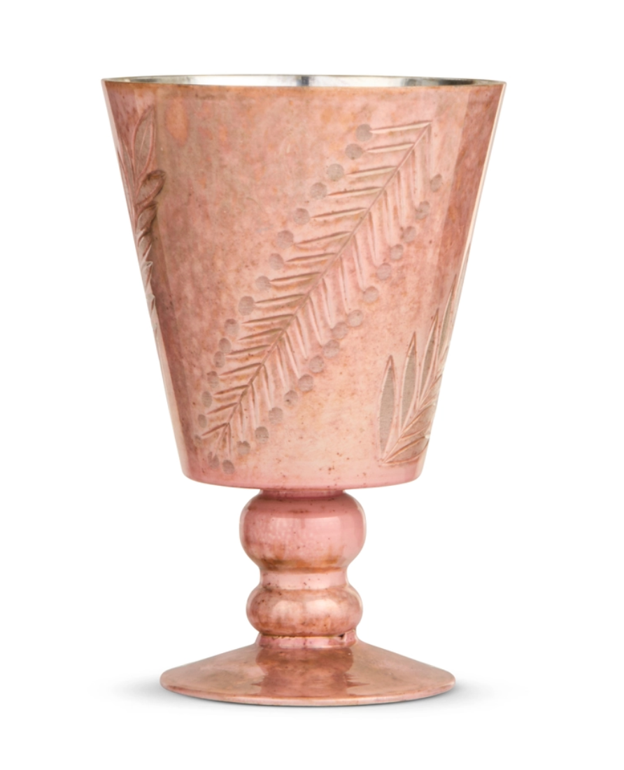 Vintage Rose Pedestal Vase - Small