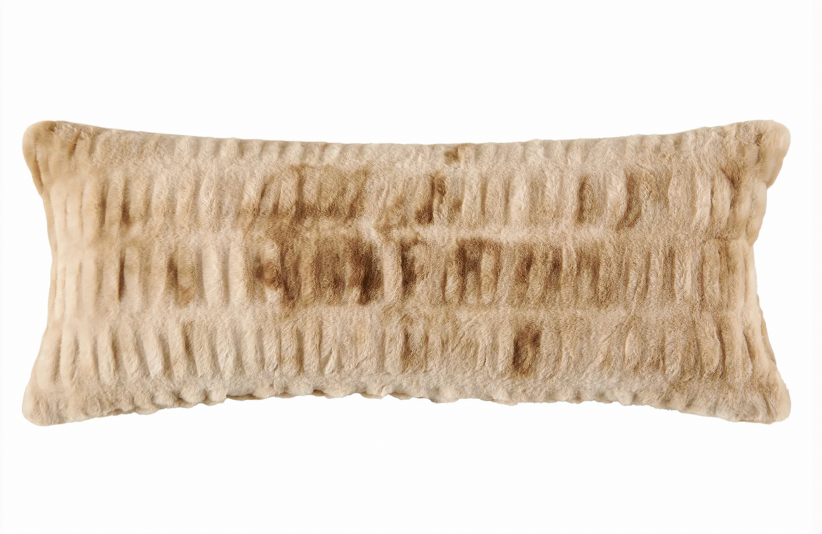 Ruched Rabbit Lumbar Pillow - 14x36