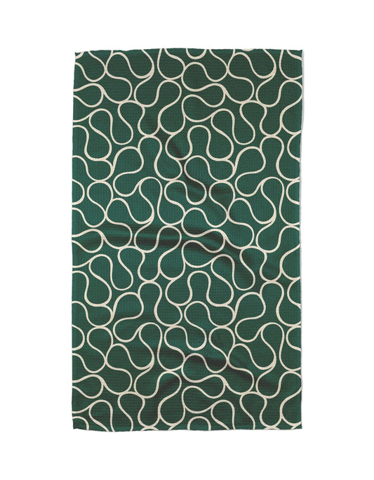 Tea Towel - Green Loops