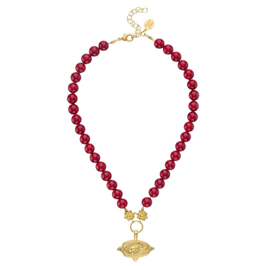 Razorback Intaglio Red Necklace