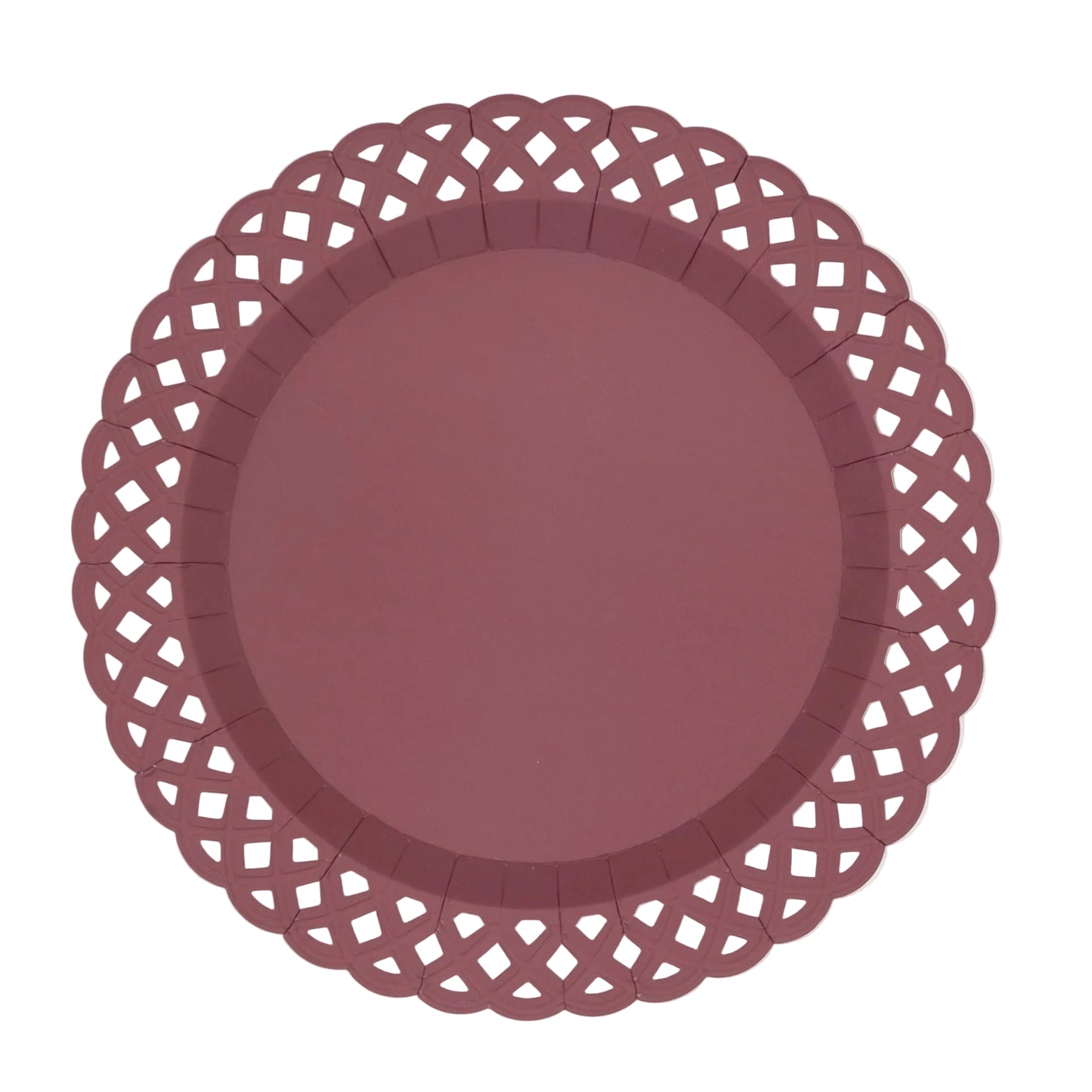Paper Plate (Large) - Burgundy Basketweave