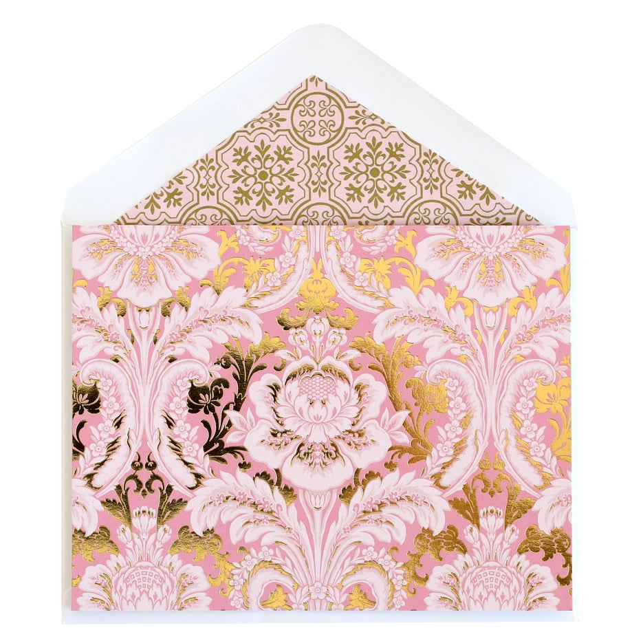 Boxed Notecards - Pink Damask