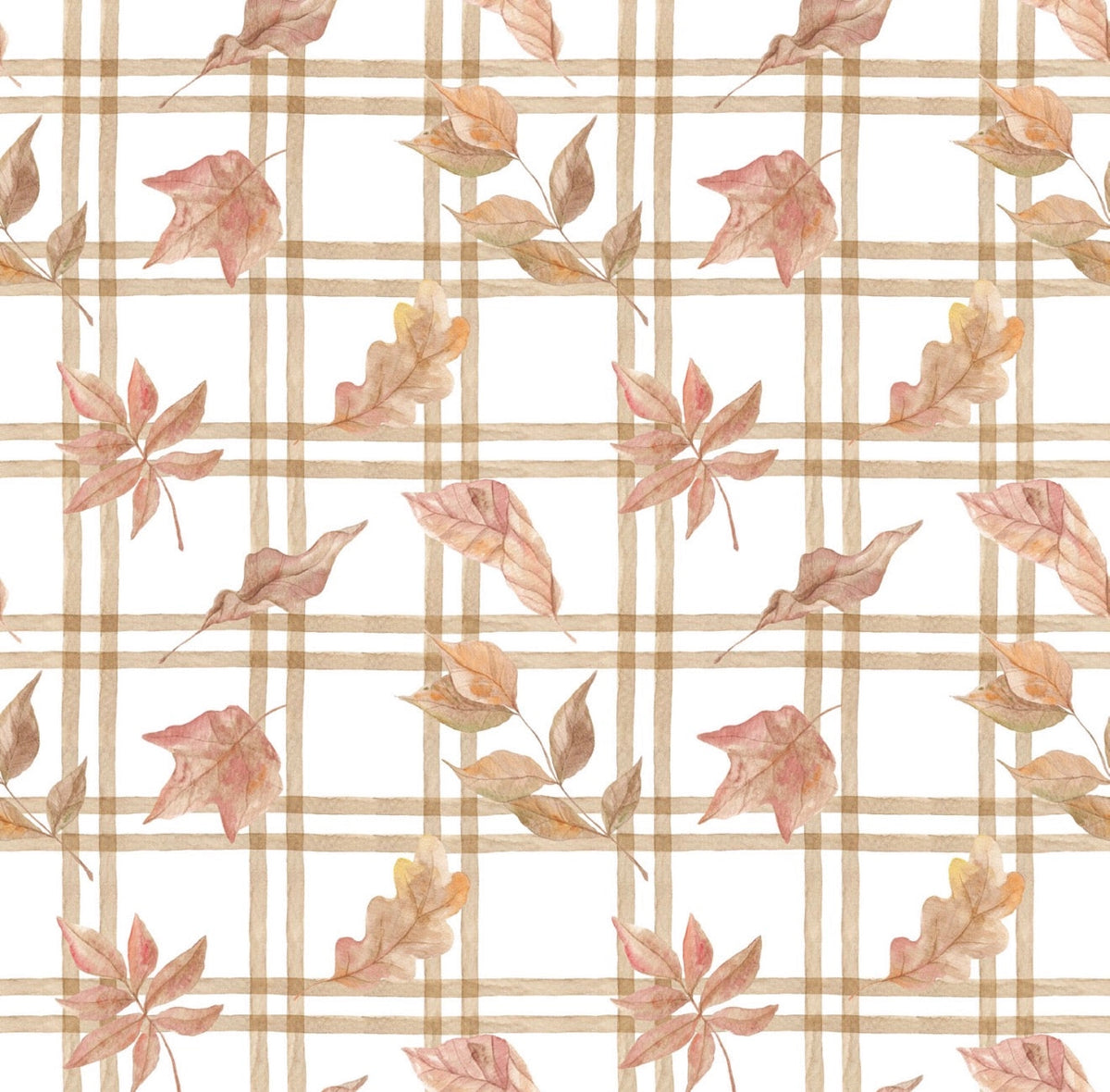 Cocktail Napkin - Gingham Leaves