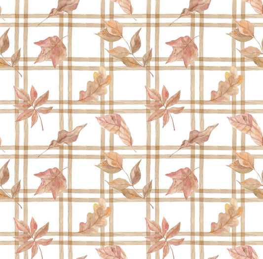 Cocktail Napkin - Gingham Leaves