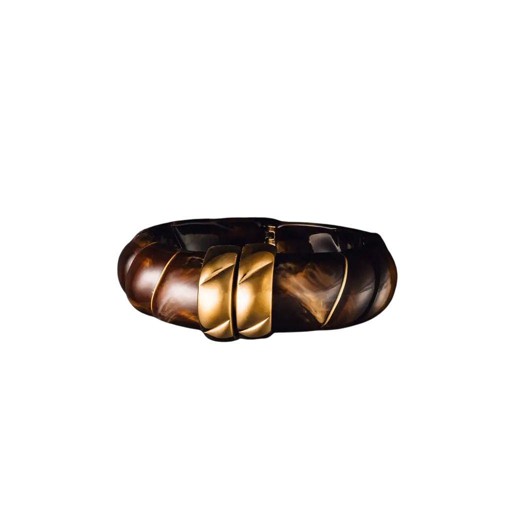 Acrylic Hinged Bracelet - Brown