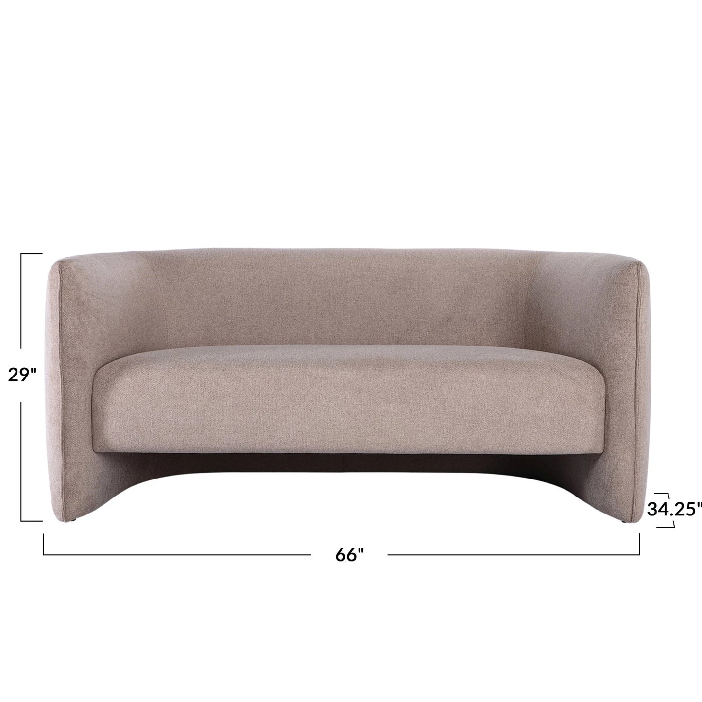 Upholstered Curved Sofa