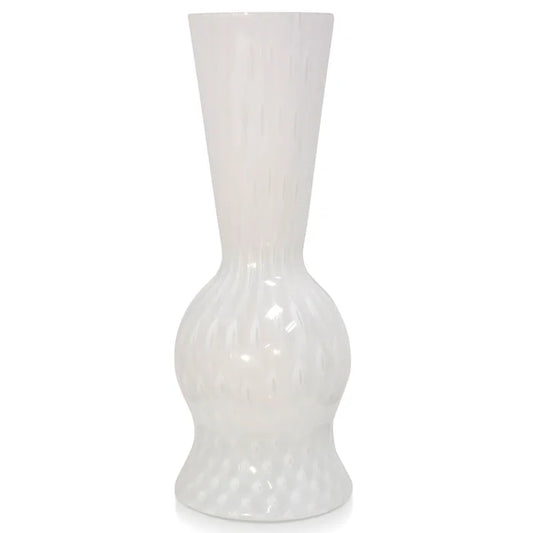 White Glass Sculpture Vase