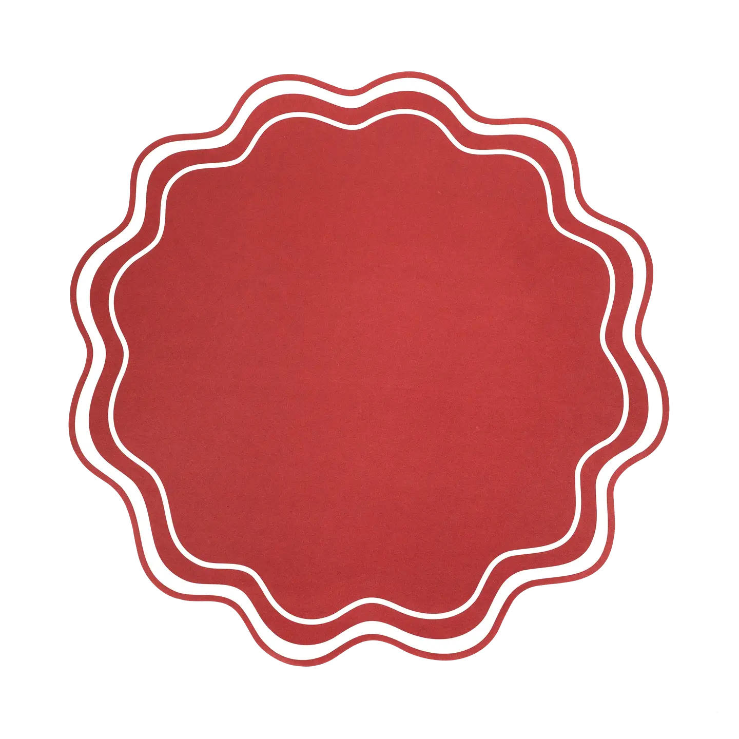 Paper Placemat - Red Wavy Scalloped