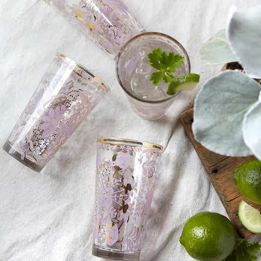 Lilac Tapestry Glass - S/4