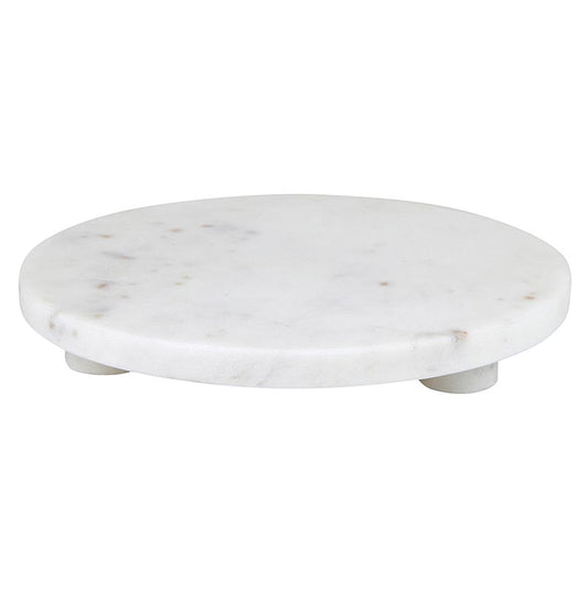 White Marble Footed Tray