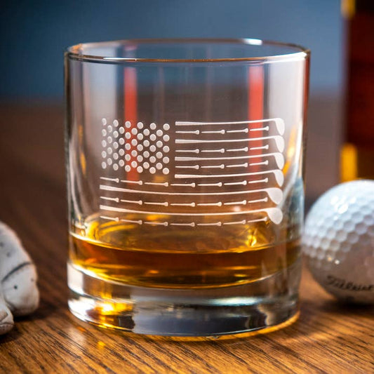 Golf Flag Whiskey Glass
