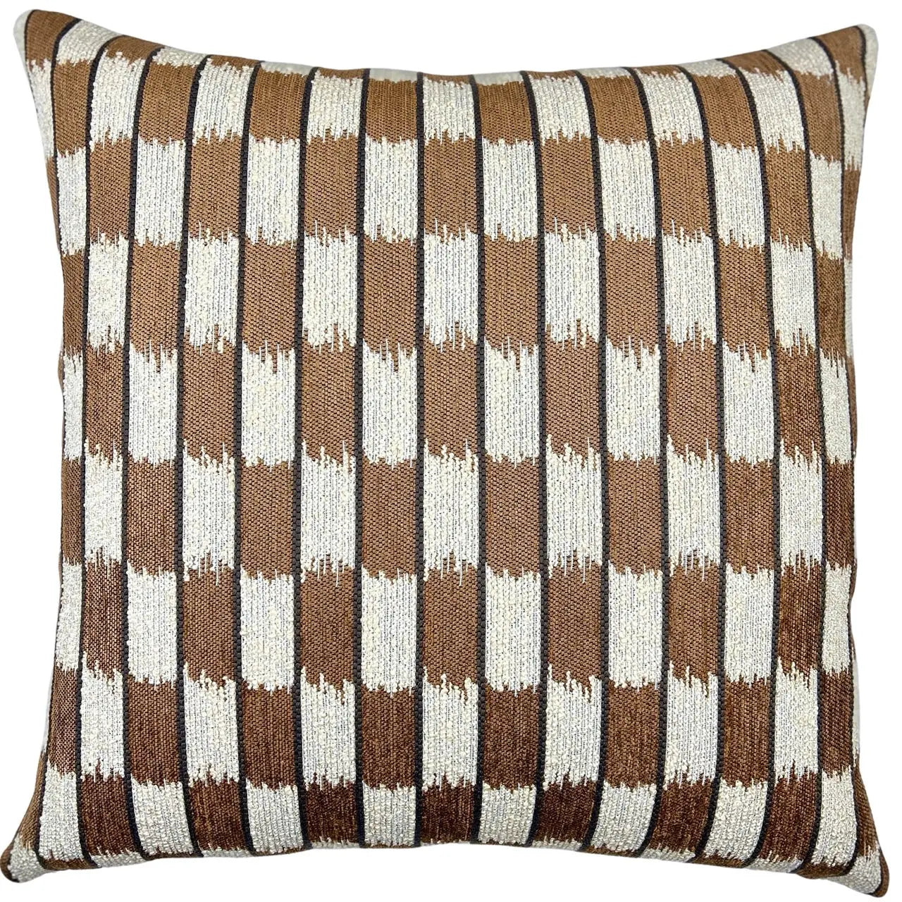 Brown Blocking Pillow - 22x22