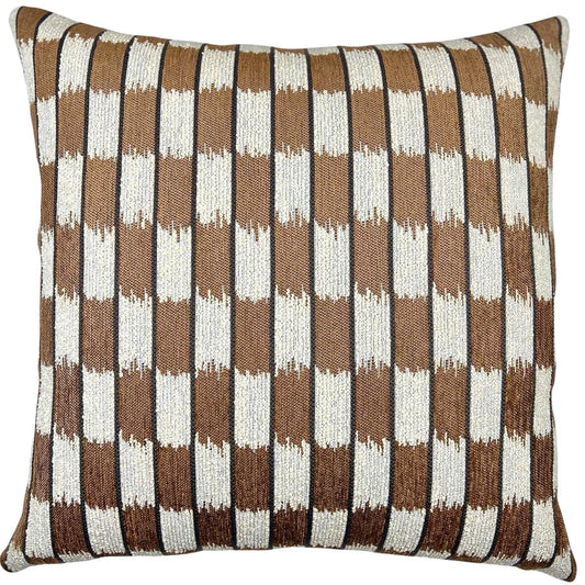Brown Blocking Pillow - 22x22