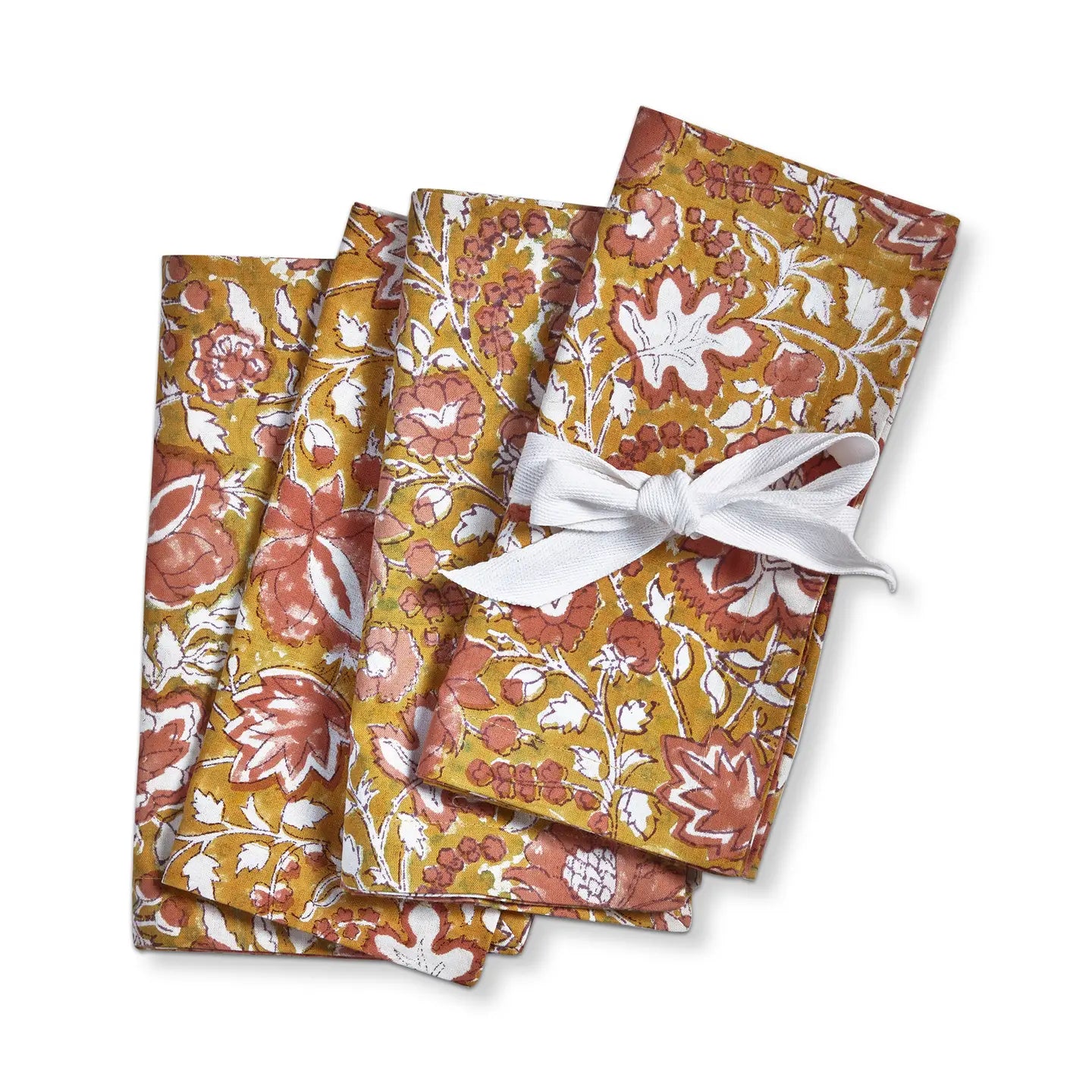 Cloth Napkin S/4 - Golden Block Print