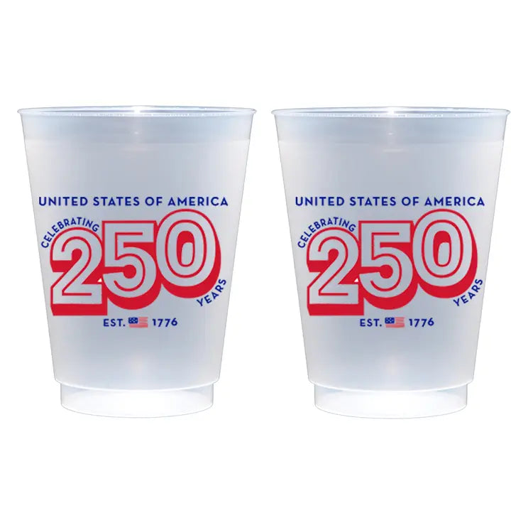Celebrating 250 Years/Patriotic Flag Frosted Cups S/10