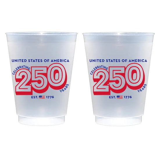 Celebrating 250 Years/Patriotic Flag Frosted Cups S/10
