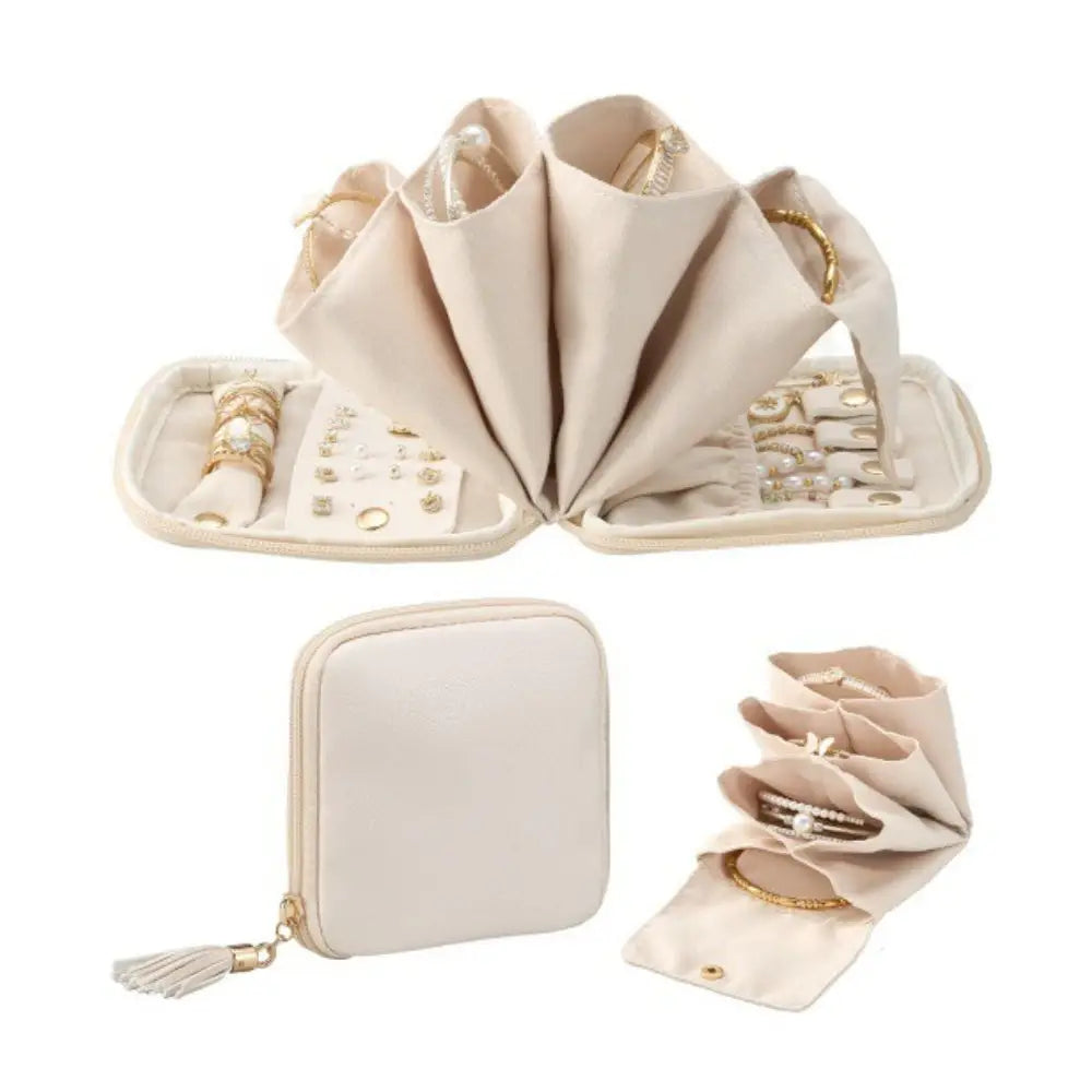 Mini Leather Jewelry Organizer - Ivory