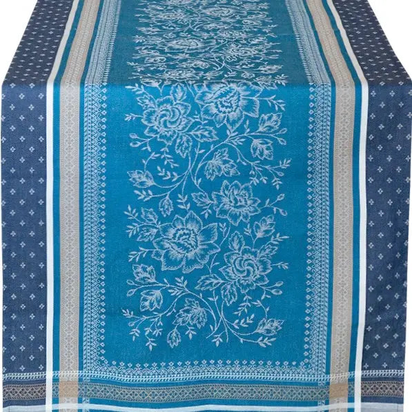Table Runner - Blue Jacquard