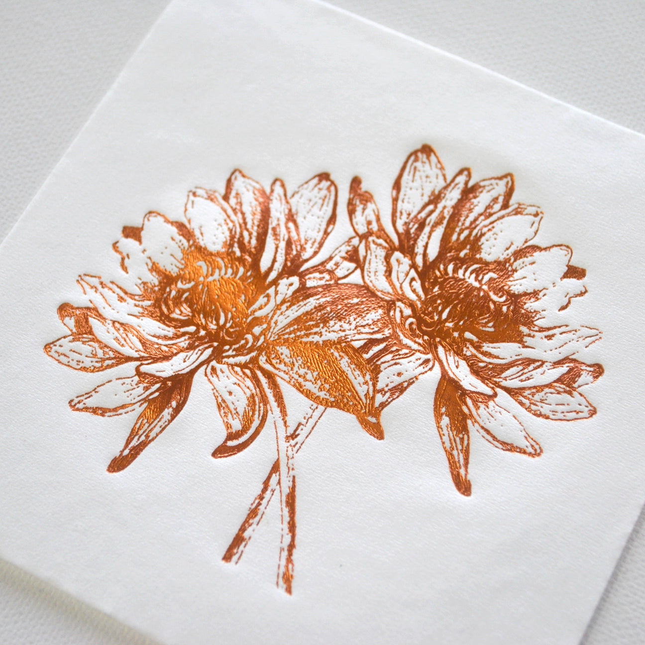 Cocktail Napkin - Copper Foil Flower