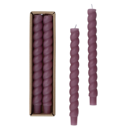 Twisted Taper Candle S/2 - Wine