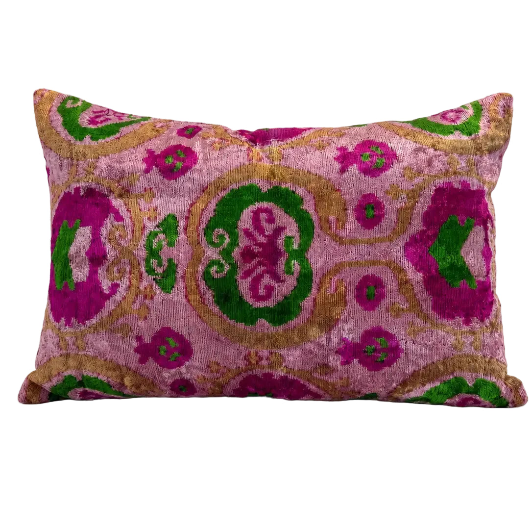 Pink Patterned Ikat Pillow - 16x24