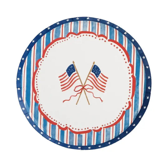 Paper Plate (Small) - Pinstripe Flags