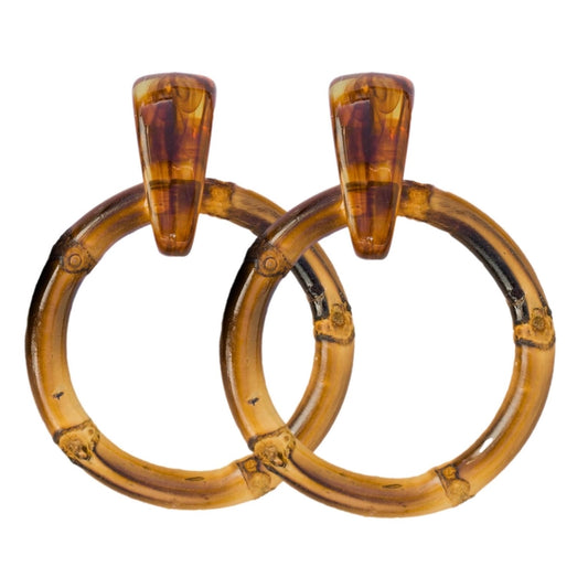 Dark Bamboo Drop Earring