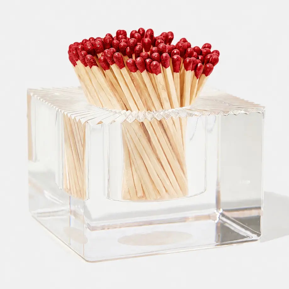 Acrylic Match Striker - Square/Metallic Red Matches